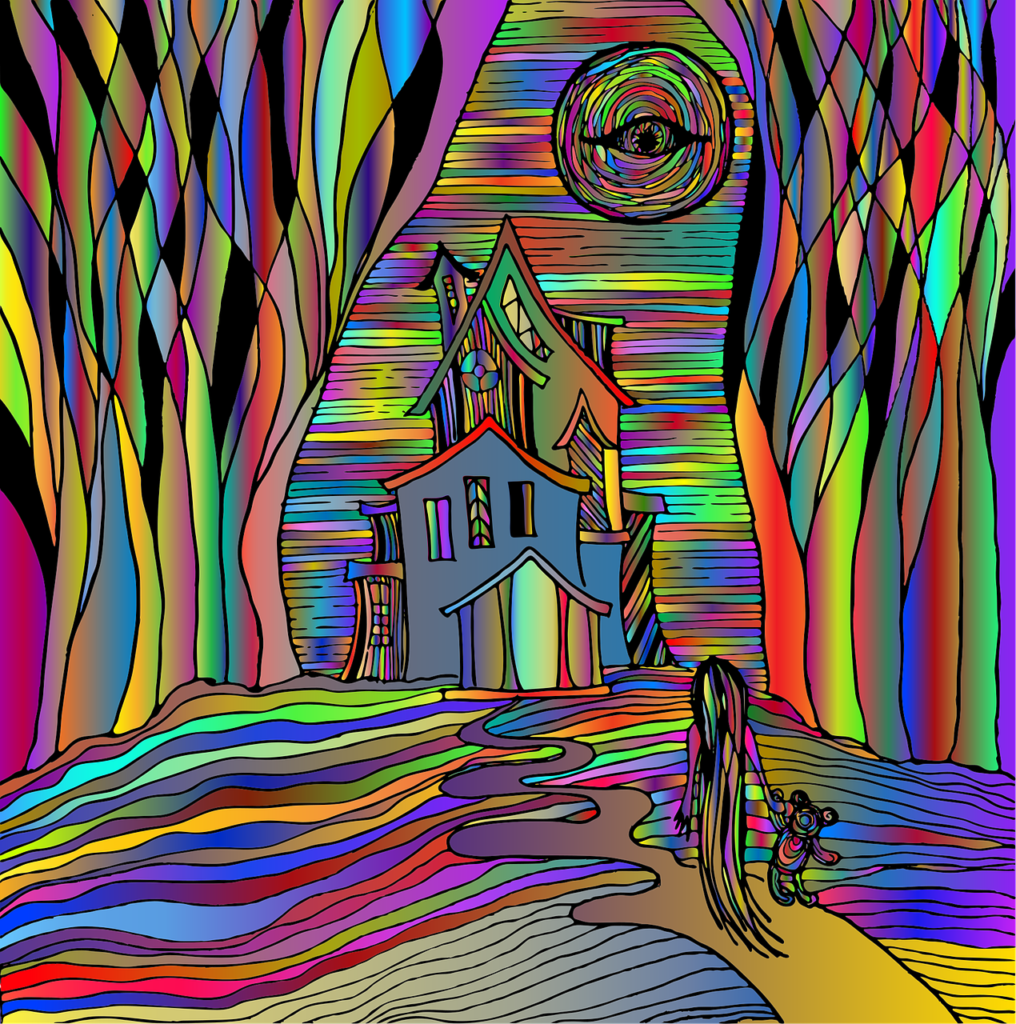 psychedelic path to a house